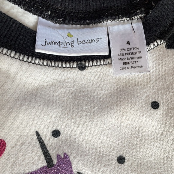 Girls sweatshirt with sparkle unicorn Size 4 - Picture 3 of 3